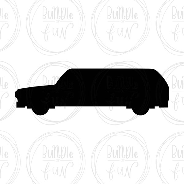 Hearse Silhouette Vector Image with SVG, eps, pdf, png, pdf, and jpg, Instant Digital Download