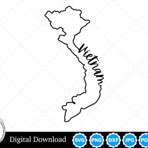 Vietnam Design, Vietnam SVG, Vietnam Outline, Vietnam Cut Files, Vietnam Cricut and Silhouette