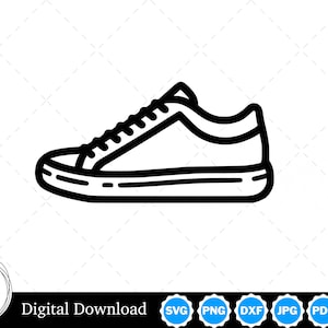 Sneaker Silhouette Vektor Bild mit SVG, eps, pdf, png, pdf und jpg, Instant Digital Download