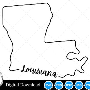 State of Louisiana Outline Design, Louisiana PNG, Louisiana SVG, Louisiana Cut Files, Digital Download Design