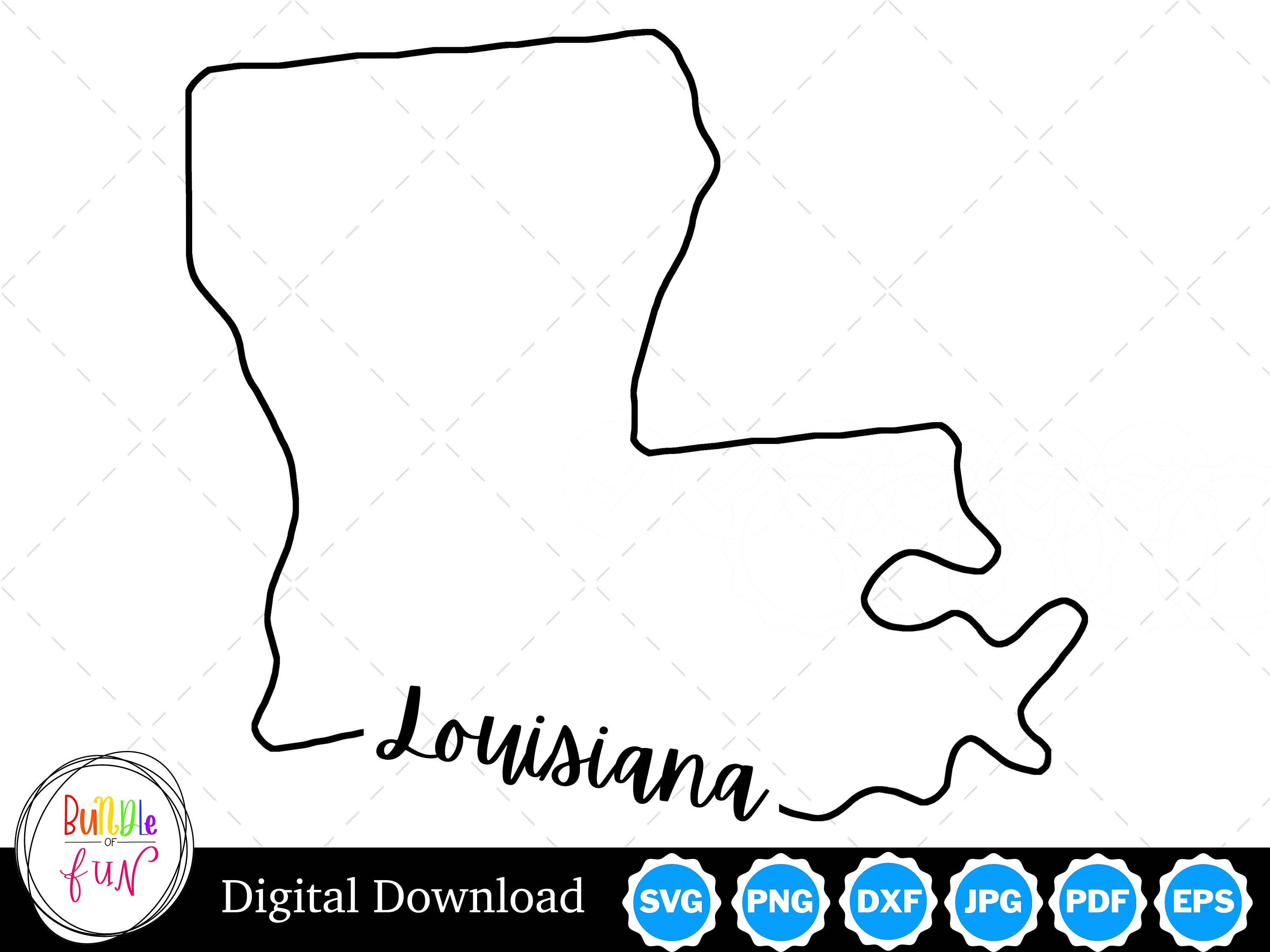 Louisiana State Outline Design, Louisiana PNG, Louisiana SVG, Louisiana