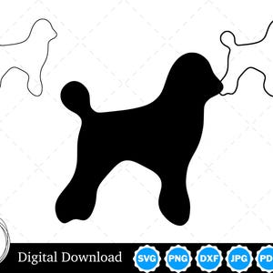 Poodle Silhouette with Two Outlines | Poodle SVG Poodle Outline SVG | Poodle Cut Files, Poodle Cricut