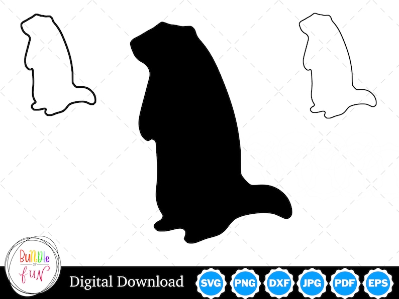 Groundhog Silhouette With Two Outlines Groundhog SVG Groundhog Outline ...