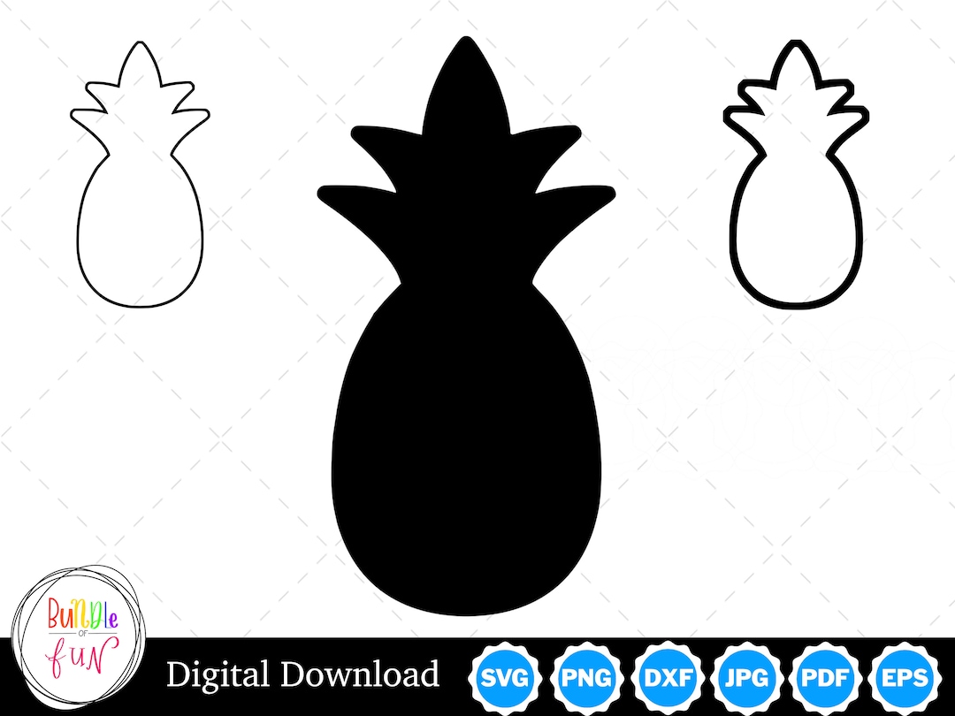 Silueta de piña con dos contornos / Pineapple SVG Pineapple - Etsy España