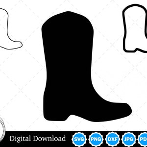 Cowboy Boots Silhouette mit Zwei Umrissen | Cowboy-Stiefel SVG Cowboy-Stiefel Umriss SVG | Cowboy Boots Schnittdateien, Cowboy Boots Cricut