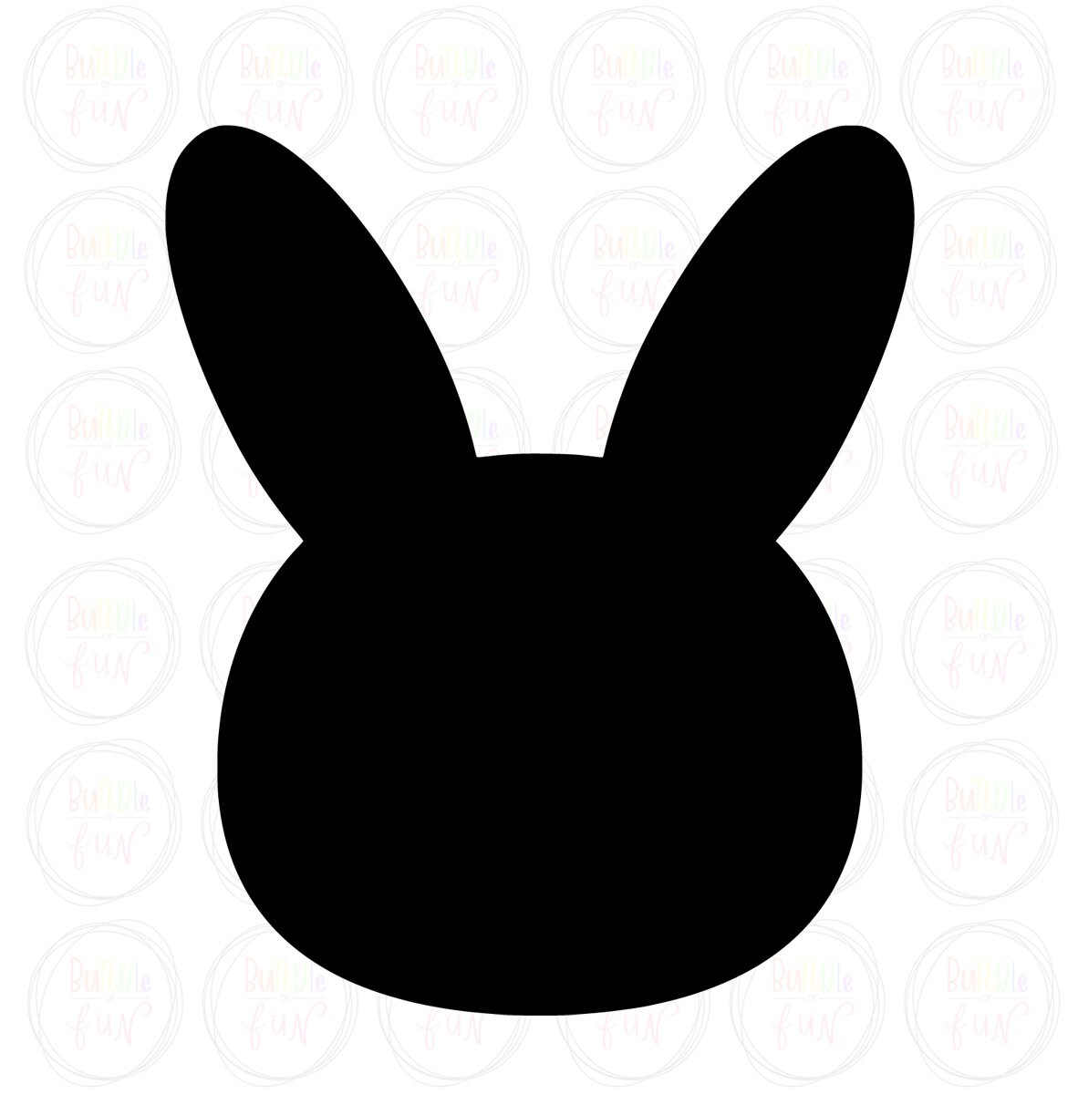 Easter Bunny Rabbit Face/Head Silhouette Vector Image with | Etsy