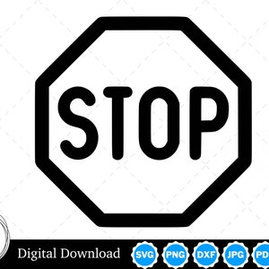 Stop Sign Silhouette Vector Image with SVG, eps, pdf, png, pdf, and jpg, Instant Digital Download