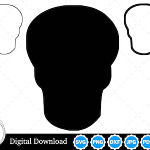 Skull Design, Skull SVG, Skull Outline, Skull Cut Files, Skull Cricut and Silhouette