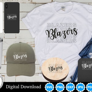 Blazers Team Design, Team Apparel, Includes Black and White Lettering, SVG, Digital Download Design