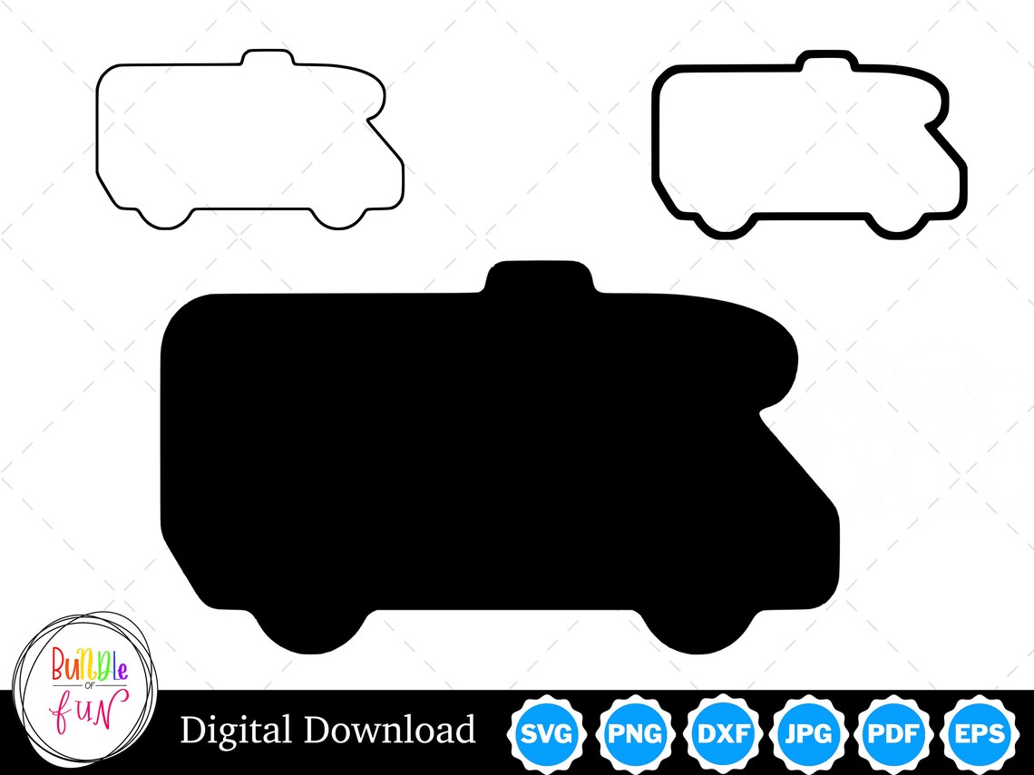 Small Rv Outline RV Silhouette With Two Outlines | RV Svg RV Outline Svg | Cut Files - Etsy