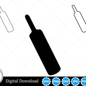Cricket Bat Silhouette with Two Outlines | Cricket Bat SVG Cricket Bat Outline SVG | Cricket Bat Cut Files, Cricket Bat Cricut