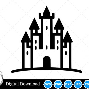Castle Silhouette Vector Image with SVG, eps, pdf, png, pdf, and jpg, Instant Digital Download