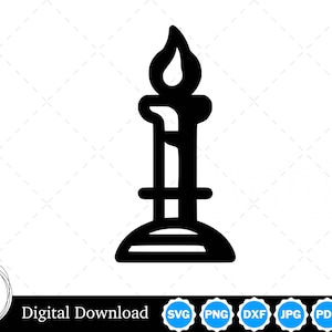 Bunsen Burner Silhouette Vector Image with SVG, eps, pdf, png, pdf, and jpg, Instant Digital Download