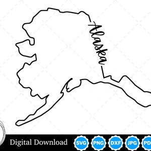 State of Alaska Outline Design, Alaska PNG, Alaska SVG, Alaska Cut Files, Digital Download Design