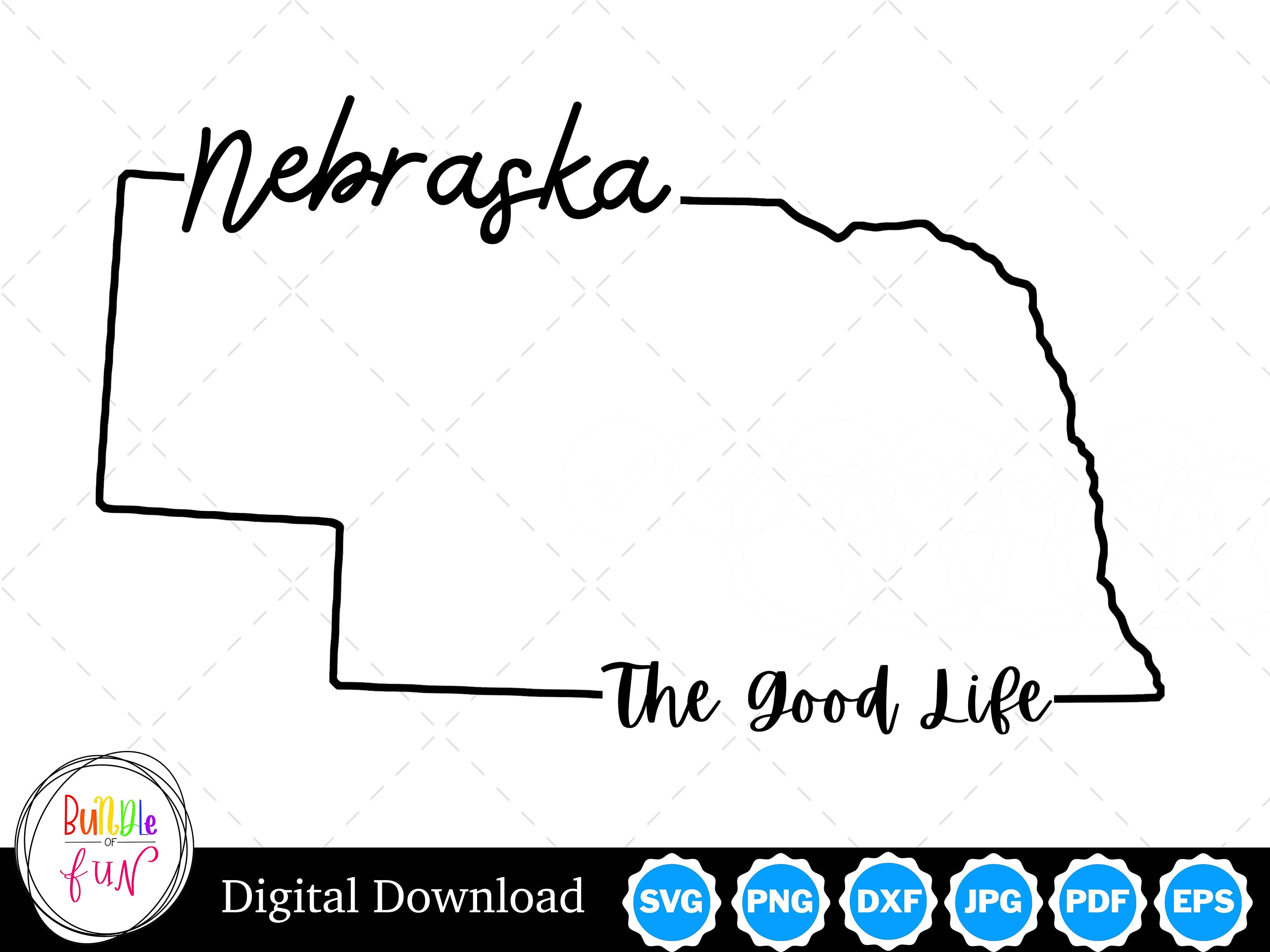 Nebraska State Outline Design, Nebraska PNG, Nebraska SVG, Nebraska Cut