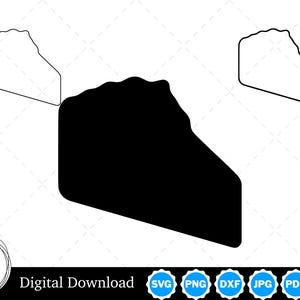 Pumpkin Pie Slice Silhouette with Two Outlines | Pumpkin Pie SVG Pumpkin Pie Outline SVG | Pumpkin Pie Cut Files, Pumpkin Pie Cricut