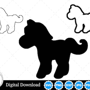 Horse Pony Silhouette with Two Outlines | Horse Pony SVG Horse Pony Outline SVG | Horse Pony Cut Files