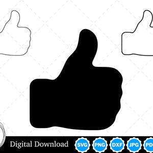 Thumbs Up Silhouette with Two Outlines | Thumbs Up SVG Thumbs Up Outline SVG | Thumbs Up Cut Files, Thumbs Up Cricut