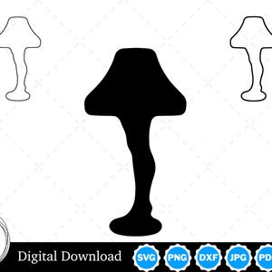 Leg Lamp Silhouette with Two Outlines | Leg Lamp SVG Leg Lamp Outline SVG | Leg Lamp Cut Files, Leg Lamp Cricut