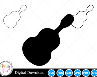 Viola Silhouette with Two Outlines | Viola SVG Viola Outline SVG | Viola Cut Files, Viola Cricut