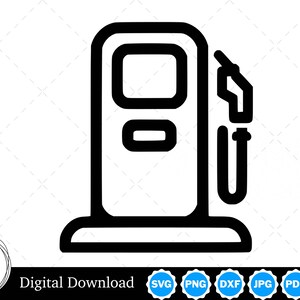 Gas Pump Silhouette Vector Image with SVG, eps, pdf, png, pdf, and jpg, Instant Digital Download