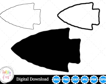 Arrowhead Silhouette with Two Outlines | Arrowhead SVG Arrowhead Outline SVG | Arrowhead Cut Files