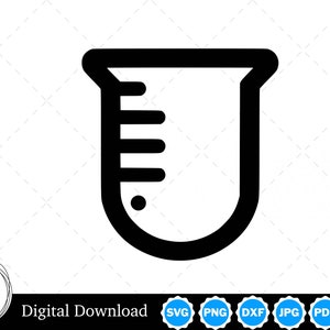 Beaker Silhouette Vector Image with SVG, eps, pdf, png, pdf, and jpg, Instant Digital Download