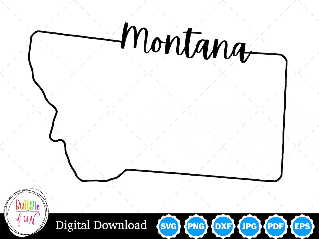 Montana State Outline Design, Montana PNG, Montana SVG, Montana Cut