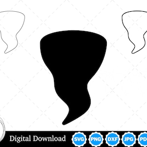 Tornado Silhouette with Two Outlines | Tornado SVG Tornado Outline SVG | Tornado Cut Files, Tornado Cricut
