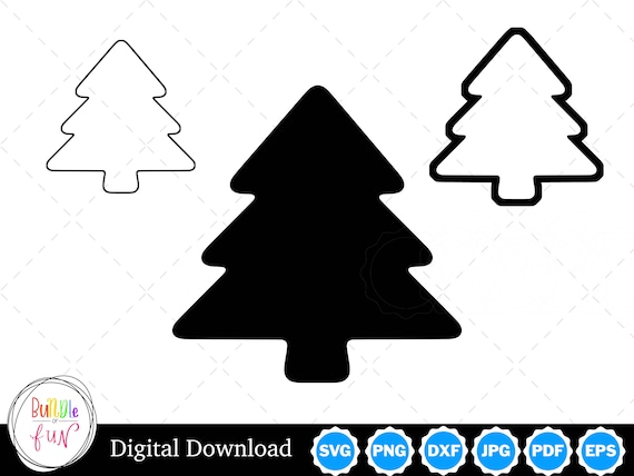 Silueta del árbol de Navidad con dos contornos / Árbol de - Etsy México Silueta del árbol de Navidad con dos contornos / Árbol de - Etsy México