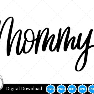 Cursief schrift mama handgeschreven vectorafbeelding gesneden bestanden met SVG, eps, pdf, png, pdf en jpg, directe digitale download