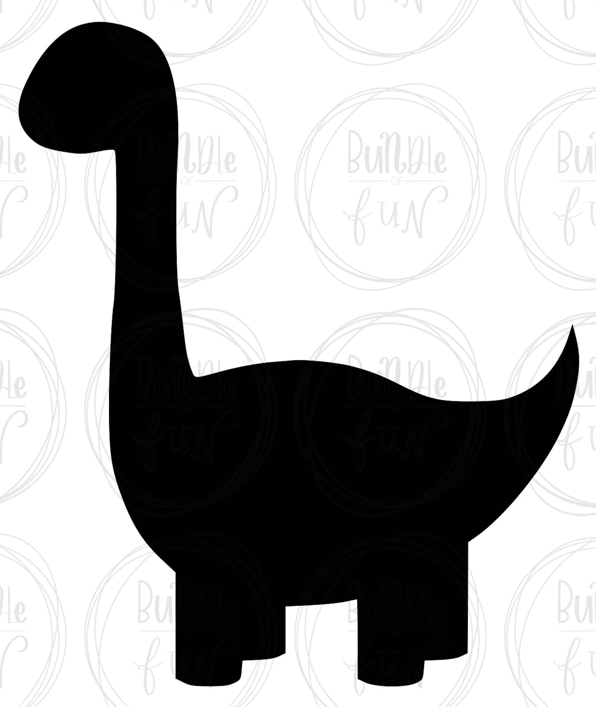 Brachiosaurus Dinosaur Svg Image Silhouette Outline Clipart Instant