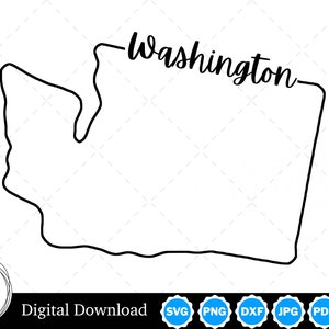 Washington Design, Washington SVG, Washington Outline, Washington Cut Files, Washington Cricut and Silhouette