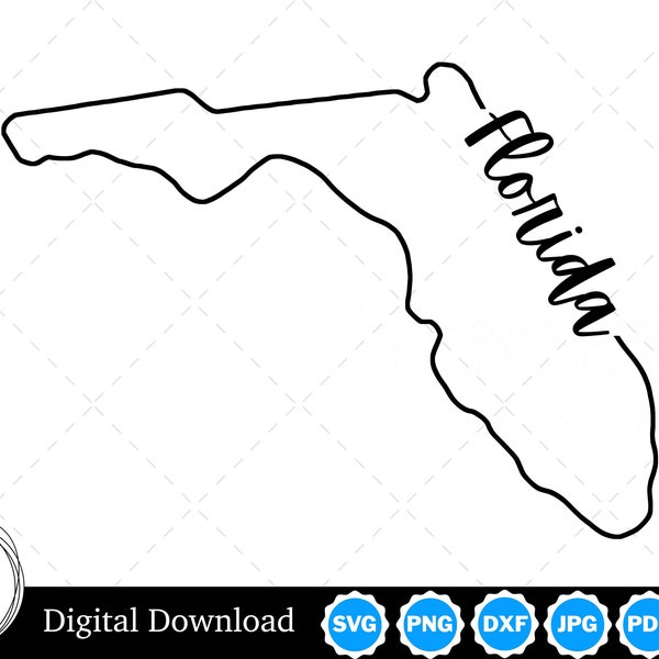 Florida State Outline Design, Florida PNG, Florida SVG, Florida Cut Files, Digital Download Design