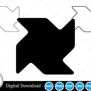 Pinwheel Silhouette with Two Outlines | Pinwheel SVG Pinwheel Outline SVG | Pinwheel Cut Files, Pinwheel Cricut