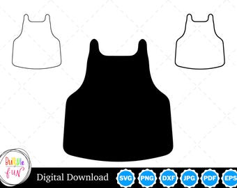 Apron Silhouette with Two Outlines | Apron SVG Apron Outline SVG | Apron Cut Files, Apron Cricut