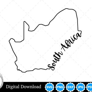 South Africa Outline Design, South Africa PNG, South Africa SVG, South Africa Cut Files, Digital Download Design
