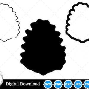 Pinecone Silhouette with Two Outlines | Pinecone SVG Pinecone Outline SVG | Pinecone Cut Files, Pinecone Cricut
