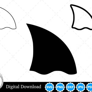 Shark Fin Design, Shark Fin SVG, Shark Fin Outline, Shark Fin Cut Files, Shark Fin Cricut and Silhouette