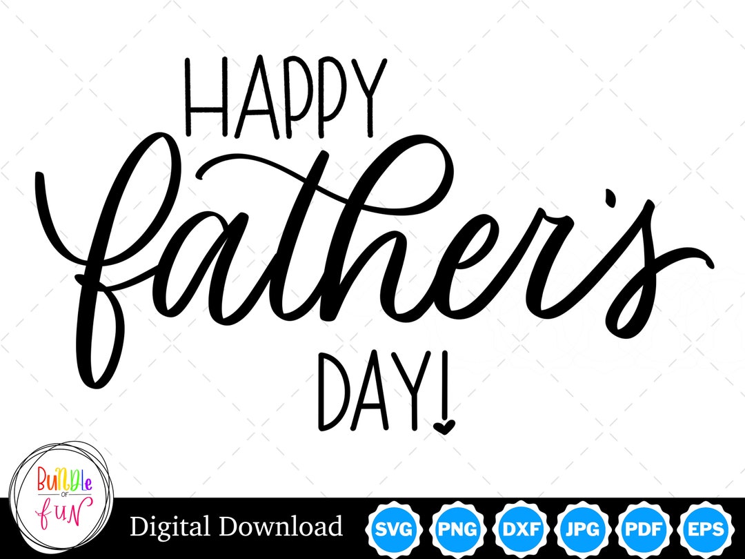 How To Write Happy Fathers Day In Cursive Cursive Script Happy Father's Day Handwritten Vector Image Cut Files