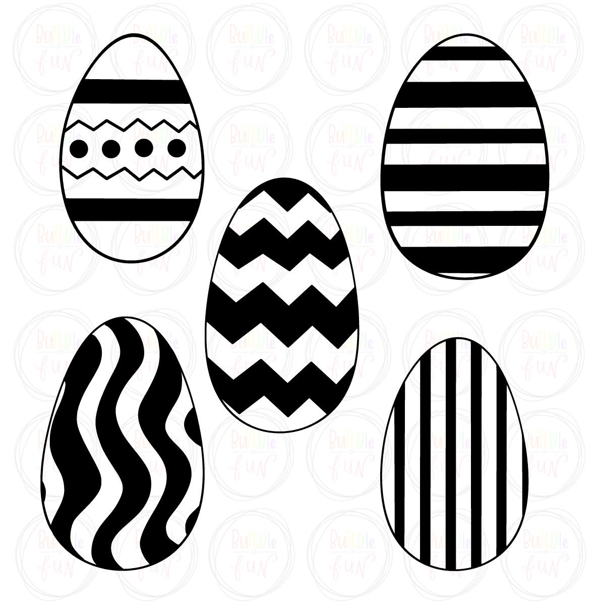 Osterei Silhouetten 5er Set Vektor Bild SVG eps pdf | Etsy