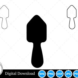 Silueta de pala de jardinería con dos contornos / Pala SVG Contorno de jardinería SVG / Archivos de corte de pala de jardinería, Cricut de pala de jardinería
