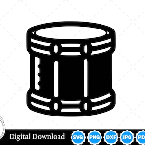 Drum Silhouette Vector Image with SVG, eps, pdf, png, pdf, and jpg, Instant Digital Download