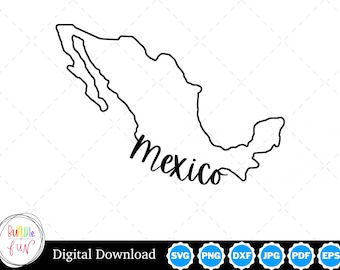 Conception de contour du Mexique, Mexique PNG, Mexique SVG, fichiers de coupe Mexique, conception de téléchargement numérique