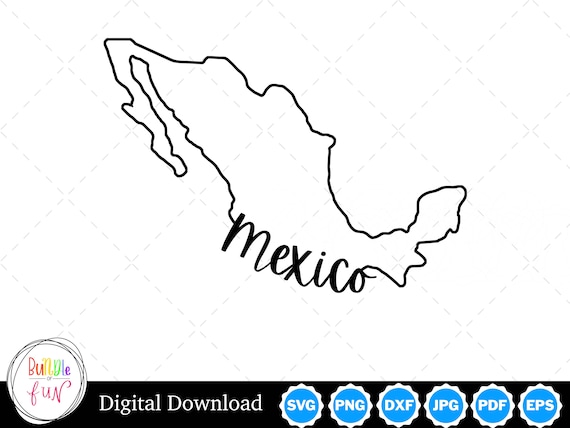 Mexico Outline Design Mexico PNG Mexico SVG Mexico Cut | Etsy