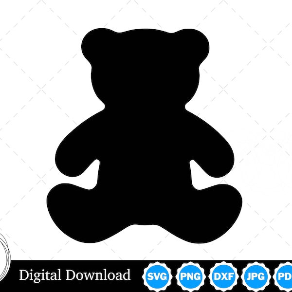 Teddy Bear Design, Teddy Bear SVG, Teddy Bear Outline, Teddy Bear Cut Files, Teddy Bear Cricut and Silhouette