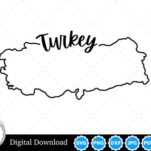 Turkey Outline Design, Turkey PNG, Turkey SVG, Turkey Cut Files, Digital Download Design