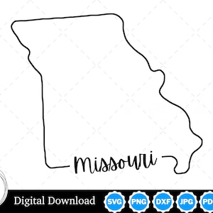 Bundesstaat Missouri Umriss Design, Missouri PNG, Missouri SVG, Missouri Schnittdateien, digitaler Download Design