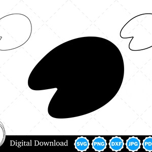 Fortune Cookie Silhouette with Two Outlines | Fortune Cookie SVG Fortune Outline SVG | Fortune Cookie Cut Files, Fortune Cookie Cricut