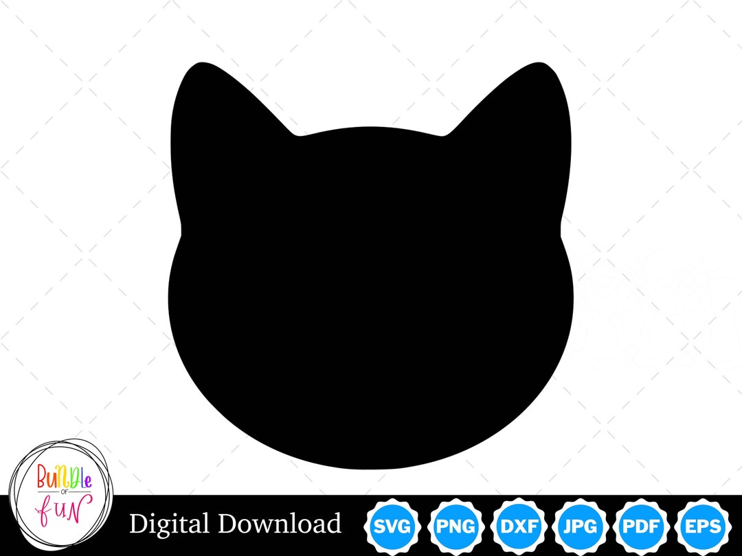 Cat Head Design, Cat Head SVG, Cat Head Outline, Cat Head Cut Files Cat Head Design, Cat Head SVG, Cat Head Outline, Cat Head Cut Files